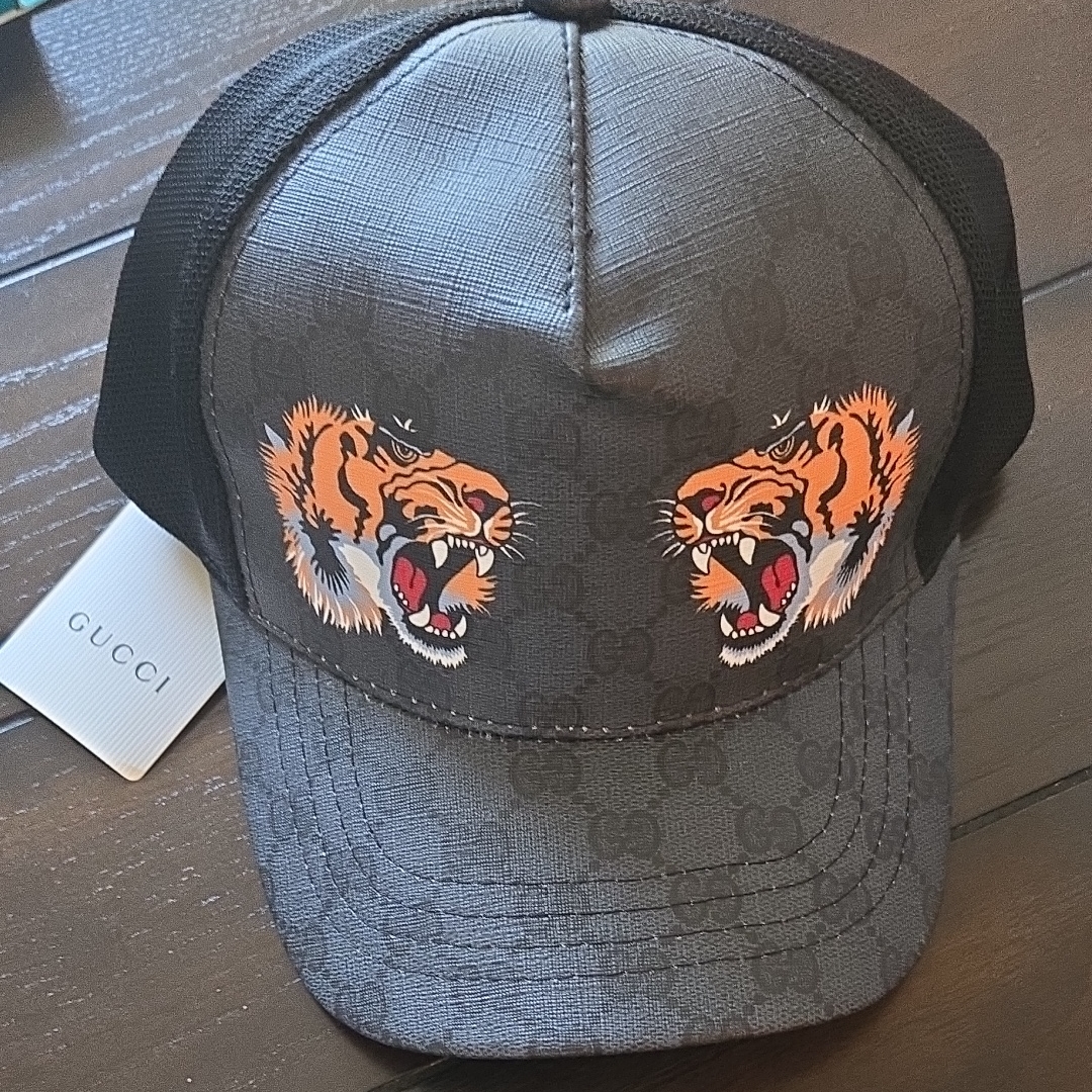 Gucci Black And Orange Tiger Cap
